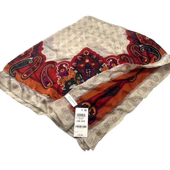 Giani Bernini Logo Paisley Border Printed Scarf, Neutral-multi, 36" x 36" - Picture 13 of 13